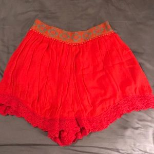 Free People Shorts with Embroidered Waistband